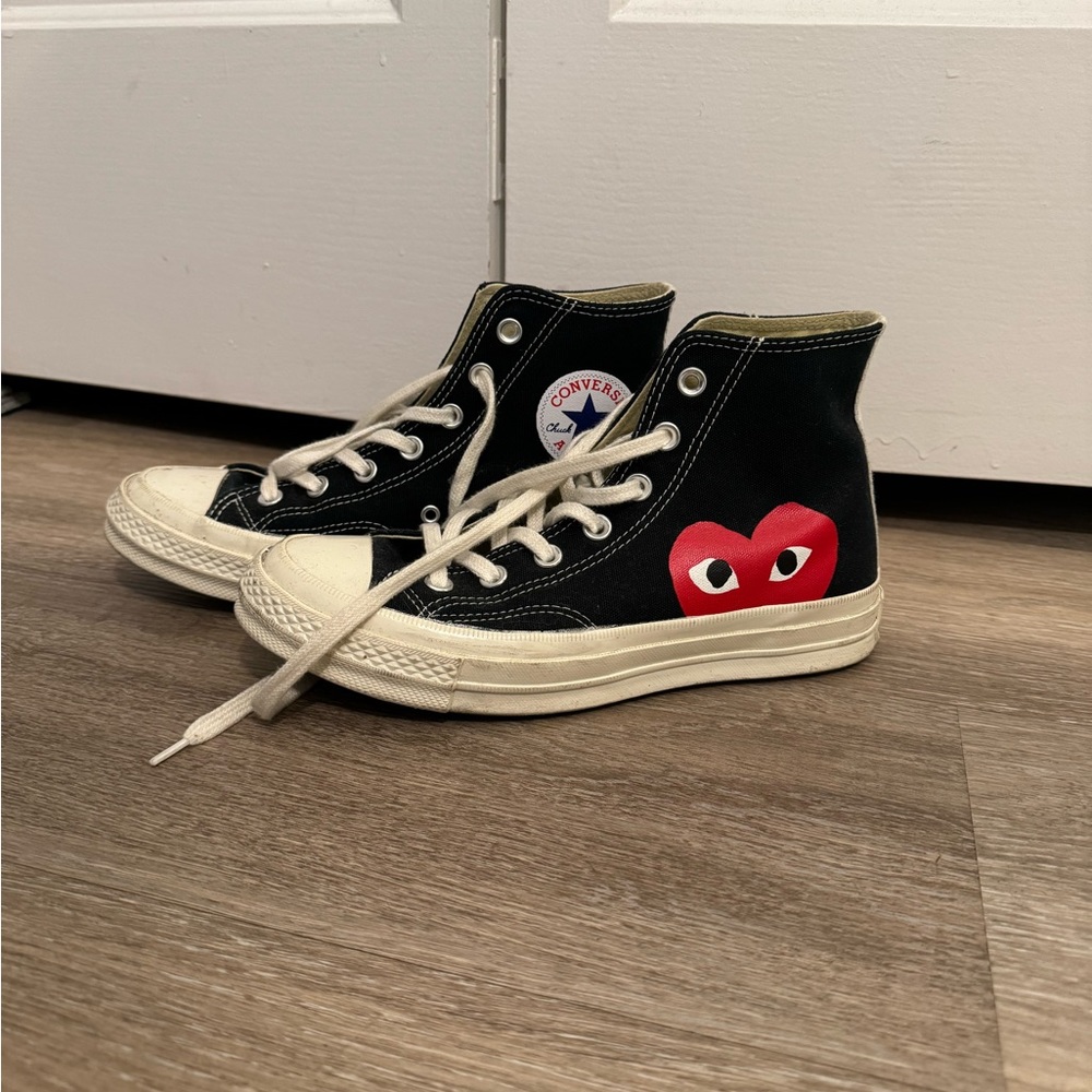 Comme des garçons black hi top converse